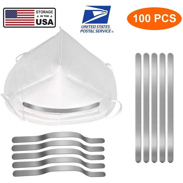Mask Homemade DIY Making Accessories Aluminum Strips Nose Wire,Wire Nose Bridge for Mask,90MM Metal Flat Nose Clips Nose Bridge Bracket DIY Wire for Sewing Crafts 100PCS